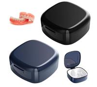 2 Pezzi Contenitori per Denti, Custodia per Protesi, Porta Dentiera, Contenitore Pulizia Protesi, Scatola Portaoggetti per Dentiera, Custodia Bite Dentale, Apparecchio Denti