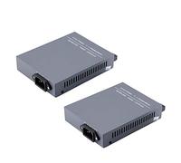 2 Pezzi Convertitore MultiMediale in Fibra Gigabit Ethernet, Ricetrasmettitore ottico a fibra singola 10/100 / 1000M, Da RJ45 a SC, Conforme allo standard 1000Base-T e 1000Base-SX / LX (AC100 - 250V)