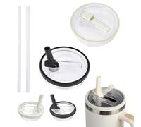 2 Pezzi Coperchi di Ricambio da 40 oz Nessuna Perdita Coperchi per Bicchieri Accessori Caffe Coperchi,Coperchio Universale Tappi a Prova di Perdite e Antipolvere per Tazze Stanley(Bianco,Nero)