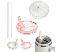 2 Pezzi Coperchi di Ricambio da 40 oz Nessuna Perdita Coperchi per Bicchieri Accessori Caffe Coperchi,Coperchio Universale Tappi Prova di Perdite e Antipolvere per Tazze Stanley(Rosa pesca,Bianco)