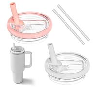 2 pezzi coperchio impermeabile per Stanley Cup 40 oz compatibili tazza termica 1,1 L, doppia guarnizione anti-perdita, kit coperchio rotolo, accessorio di ricambio Stl Cup (bianco/rosa)