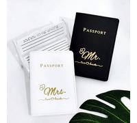 2 pezzi copertina per passaporto in pelle PU per innamorati, signor e signora, portapassaporto, portafoglio per passaporto, porta carte di credito con grafica corona, accessori da viaggio leggeri e al