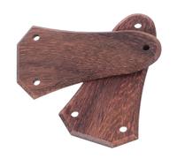 2 Pezzi Copertura Campana in Legno per Truss Rod Chitarra Elettrica | Modello a Tre Fori, Colore Caffè, Piastra Inclusa, Ricambio per Chitarre e Basso Elettrico