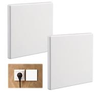 2 Pezzi Copertura Cieca da Incasso, 8.6x8.6 cm Prese di Copertura Cieca, Muro Copertura Impermeabile, Autoadesive Plastica Presa Coperchio Utilizzato per Prese o Interruttori non Utilizzati (Bianco)