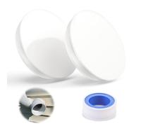 2 Pezzi Copertura Decorativa del Foro a Parete, 100mm Coprire il Tubo di Ventilazione, Raccordo per Tappi di Tubi in PVC con Nastro di Materia Prima, Copertura Protettiva per Tubi Fognari Case Garage