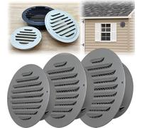 2 Pezzi Copertura Di Ventilazione Rotonda 70-200mm, Griglia Aerazione in Acciaio Inox, Presa d'Aria Muro, per Cucina, Bagno, Parete Cappa D'aria, Protezione Meteo, Beige/Grigio(Gray,200mm/7.9in)