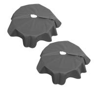 2 Pezzi Copertura Nera Rotonda per Base Ombrellone da Giardino Oxford | Corda Regolabile, Cuciture Rinforzate, Copertura 360°, per Basi Rotonde in Area Piscina