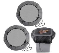 2 Pezzi Copertura per Barile da Pioggia, resistente alle intemperie, copertura regolabile con cordino, 80cm Copertura per il serbatoio dell'acqua,Protezione Contro Foglie, zanzare e Larve di zanzara