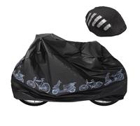 2 Pezzi Copertura per Bicicletta Set, Custodie per Bici con Copertura per Casco, Custodie per Bicicletta Impermeabile, Anti Polvere Pioggia, Anti neve, Protezione UV, Antipolveri, Anti-guano(Nero)