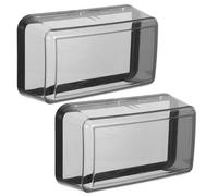 2 Pezzi Copertura per Presa a Doppio Modulo, Adesiva, Nera | ABS Autoadesivo, Sportello Ribaltabile, Anti Schizzi e Resistente all Invecchiamento, per Cucina e Patio