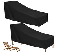 2 pezzi copertura per sedia a sdraio da giardino, resistente alle intemperie, 210 x 75 x 80/40 cm, tessuto Oxford 210D, impermeabile, antivento, antipolvere, resistente ai raggi UV, copertura per