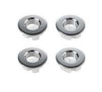 2 Pezzi Copertura Troppo Pieno per Lavello, Ottone Cromato con Clip ABS, Anello Decorativo per Foro di Scarico 22-24mm, per Lavandino Bagno Cotto a Mano, Casa, Hotel, Argento