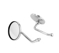 2 Pezzi Coppia 8 Mm 10 Mm Specchietti Retrovisori Laterali For Moto Convessi Cromati Neri Specchietti Rotondi Stelo Corto Per(Chrome 10mm)