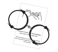 2 pezzi Coppia di braccialetti a distanza,intrecciati con corda di attrazione,con campanelli magnetici, gioielli, regalo perfetto per coppia, famiglia, sorelle,amiche