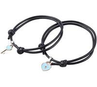 2 Pezzi Coppia di bracciali magnetici per Donna Uomo, Chiave e Serratura d'Amore Attrazione Bracciale Abbinato Regali per Amante per Fidanzato Fidanzata Migliore Amica,Blu Convenient Design