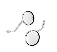 2 Pezzi/Coppia Specchietti Retrovisori Laterali Per Moto 8mm 10mm - Convessi, Cromati/Neri, Rotondi, Con Gambo Corto Per H&arley, K&AWAS&AKI, YAM&AHA(Chrome 10mm)