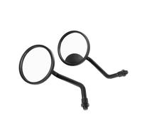 2 Pezzi/Coppia Specchietti Retrovisori Laterali Per Moto 8mm 10mm - Convessi, Cromati/Neri, Rotondi, Con Gambo Corto Per H&arley, K&AWAS&AKI, YAM&AHA(Black 8mm)