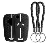 2 Pezzi Copri Chiave Auto Opel, Portachiave Macchina Silicone, Linea Bianca | Custodia Coprichiave, Compatibile Vauxhall Opel Astra Mokka Meriva Corsa Zafira Vectra Insignia Cruze Orlando con Portachiavi