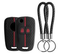 2 Pezzi Copri Chiave Auto Opel, Portachiave Macchina Silicone, Linea Rossa | Custodia Coprichiave, Compatibile Vauxhall Opel Astra Mokka Meriva Corsa Zafira Vectra Insignia Cruze Orlando con Portachiavi