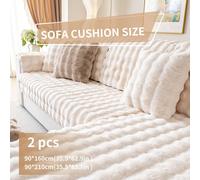 2 pezzi Copri divano in colore solido di lusso, spesso e caldo per l'inverno, protettore per divano amico degli animali domestici - adatto per camera da letto, soggiorno, decorazione d'arredo per uffi