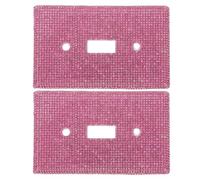 2 Pezzi Copri Interruttore Luce Rosa con Cristalli, Piastra Decorativa | Effetto Brillante e Finitura Plastica, per Scatola a Parete e Camera da Letto