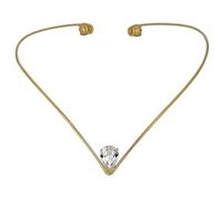 2 Pezzi Copricapo Da Sposa A Forma Di V Fascia For Capelli Sulla Fronte Accessori Semplice Goccia D'acqua Catena Con Strass Testa Le Donne Per Matrimoni(Gold)