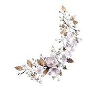 2 pezzi copricapo da sposa fiore di perle pettine laterale for capelli donne perni for accessori Per Matrimoni(Gold)