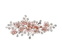 2 pezzi copricapo da sposa fiore fermagli for capelli accessori for di perle for gioielli donna diademi festa Per Matrimoni(Rose gold)