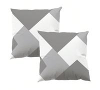 2 Pezzi Copricuscini Con Stampa Geometrica, Stile Semplice Nordico Moderno In Poliestere, Senza Anima In Tessuto, Adatti A Tutte Le Stagioni, Feste, Vacanze, Divani, Camere Da Letto, Soggiorni, Decora
