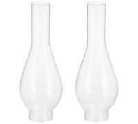 2 pezzi Coprilampada retrò Paralumi Vintage Paralume in vetro for camino a petrolio Copertura trasparente for cherosene Illuminazione antivento Design Per Cherosene