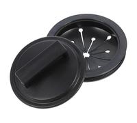 2 Pezzi Copriscarico Lavello Cucina Nero in Abs, Anti-schizzo