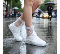 2 pezzi Copriscarpe impermeabili con cerniera, Copristivali in PVC riutilizzabili, Lavabili a mano, Antiscivolo e durevoli, Adatti per uomo e donna, Copriscarpe da pioggia trasparenti per proteggere s