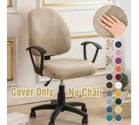 2 pezzi Coprisedia da ufficio in velluto elasticizzato, coprisedile girevole di colore solido adatto per sedie da ufficio e da computer Grigio scuro,Cammello,Beige,oro,nero,Grigio chiaro,blu turchese,