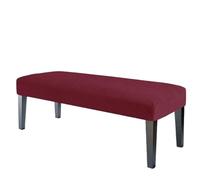 2 pezzi coprisgabello rettangolare coprisedile lungo for panca protezione for mobili sedia morbida elastica in tinta unita for la decorazione dell'hotel per Hotel, Soggiorno(Red)