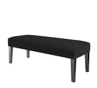 2 pezzi coprisgabello rettangolare coprisedile lungo for panca protezione for mobili sedia morbida elastica in tinta unita for la decorazione dell'hotel per Hotel, Soggiorno(Black)