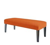 2 pezzi coprisgabello rettangolare coprisedile lungo for panca protezione for mobili sedia morbida elastica in tinta unita for la decorazione dell'hotel per Hotel, Soggiorno(Orange)