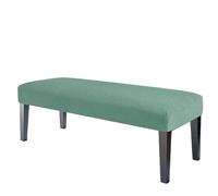 2 pezzi coprisgabello rettangolare coprisedile lungo for panca protezione for mobili sedia morbida elastica in tinta unita for la decorazione dell'hotel per Hotel, Soggiorno(Green)