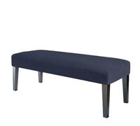 2 pezzi coprisgabello rettangolare coprisedile lungo for panca protezione for mobili sedia morbida elastica in tinta unita for la decorazione dell'hotel per Hotel, Soggiorno(Dark blue)