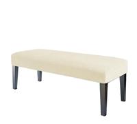 2 pezzi coprisgabello rettangolare coprisedile lungo for panca protezione for mobili sedia morbida elastica in tinta unita for la decorazione dell'hotel per Hotel, Soggiorno(Beige)