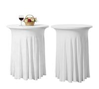 2 Pezzi CopritavoloS Elasticizzato,80×110CM Elastica Copritavolo Stretch,Copritavolo Alto Da Bar,Copritavolo Da Bar Elasticizzato Per Matrimoni,Feste,Ristoranti,Bar,Tavoli Da Cocktail(Bianco)