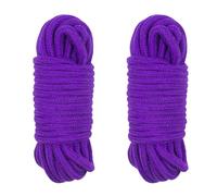 2 pezzi Corda in cotone morbido, Largo 6 mm, Lungo 10 m, Multifunzionale Spesso Corda Intrecciata, per Campeggio, Giardinaggio, Canottaggio, Tiro Alla Fune, Animali Domestici, Arrampicata (Viola)