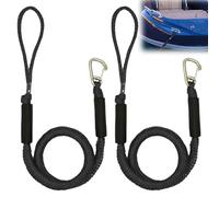 2 pezzi corda per ormeggio barche, accessori per barche, kayak, jet ski, pontoon, canoa, 4 piedi (nero)
