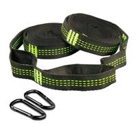 2 Pezzi Corde per Amaca,2 m x 2,5 cm Cinghie per Amaca con 2 Moschettoni per Impieghi Gravosi,Kit per Appendere l'altalena,Supporto per Amaca a Cinghia per Accessori per Amaca da Campeggio all'aperto