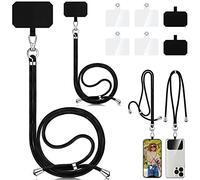 2 Pezzi Cordino per Cellulare, Regolabile Universali Laccio per Cellulare, Laccetto Ciondolo per Cellulare con 6 Cuscinetti, Catena per Cellulare Compatibile con iPhone/Samsung/Huawei