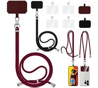 2 Pezzi Cordino per Cellulare, Regolabile Universali Laccio per Cellulare, Laccetto Ciondolo per Cellulare con 6 Cuscinetti, Catena per Cellulare Compatibile con iPhone/Samsung/Huawei