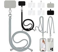 2 Pezzi Cordino per Cellulare, Regolabile Universali Laccio per Cellulare, Laccetto Ciondolo per Cellulare con 6 Cuscinetti, Catena per Cellulare Compatibile con iPhone/Samsung/Huawei