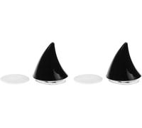 2 Pezzi Corni Neri per Casco da Moto/Orecchie di Gatto Decorazione Angolare Tipo Pasta con Ventosa Morbida, Accessori Decorazione Casco da Moto