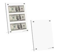 2 pezzi Cornici Portafoto in Acrilico Trasparente A4 Cornici magnetiche Telaio di valuta Dollaro Bill Holders Protezione biglietti per Cartamoneta Dollaro Conto Immagine Casa Ufficio