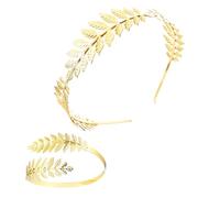 2 Pezzi Corona di Foglie d'Oro, Corona di Foglie Romane, Accessori Dea Greca, Corona Dea Tiara, Corona Alloro Dorata, per Donne Ragazze in Festa di Nozze Uso Quotidiano