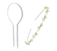 2 Pezzi Coroncina Comunione Bambina Fascia per capelli da matrimonio, con strass, per matrimonio, con cristalli, per sposa, fiore, tiara